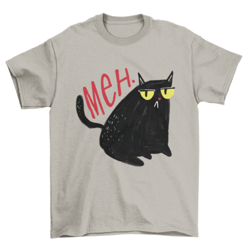 Unimpressed Black Cat "Meh" T-Shirt - Funny Cat Lover Gift