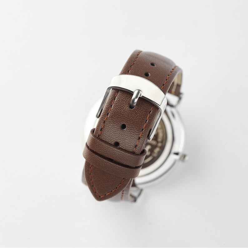 Personalized Handwriting Engraved Watch for Men - Unique Groomsmen & Anniversary Gift