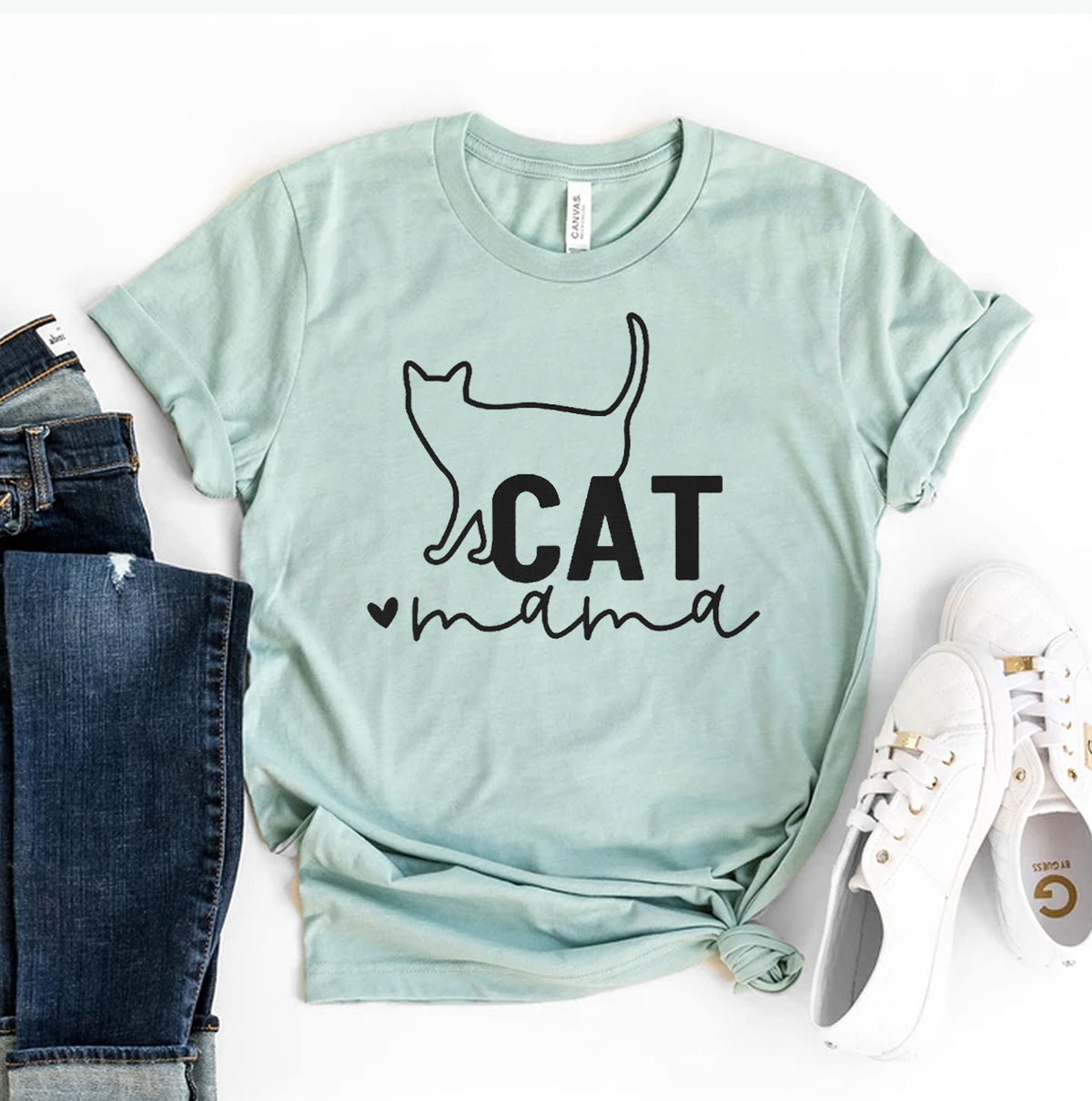 Cat Mama T-Shirt - Funny Gift for Cat Lovers & Cat Moms