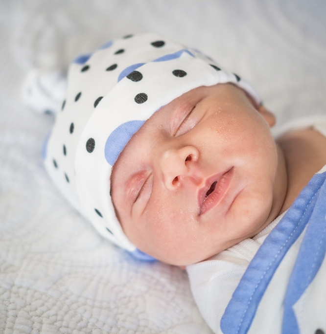 Organic Cotton Baby Beanie — Soft, Adjustable, GOTS Certified | Blue Clouds